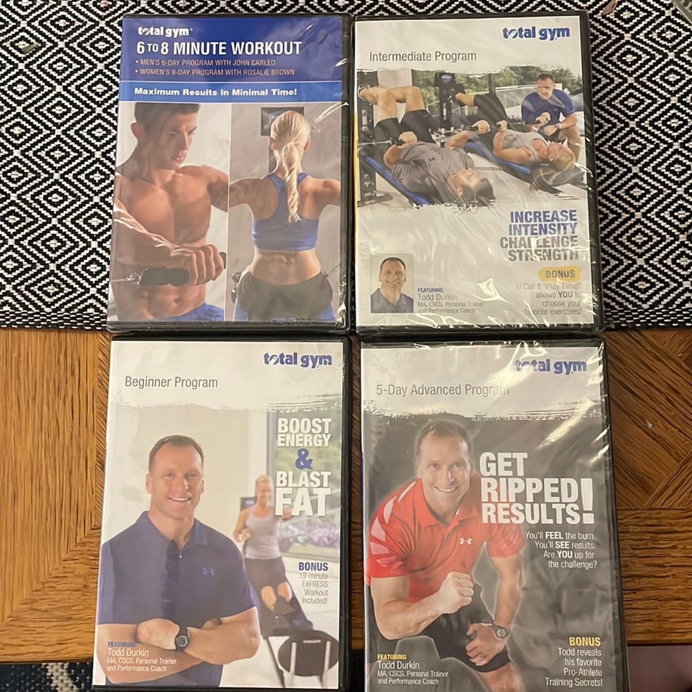 4 total gym work out DVDs